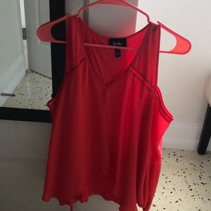 Coral sleeved tank- bell sleeves